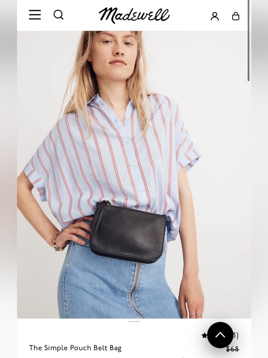 Madewell Handbags - Madewell The Simple Pouch Belt Bag - black leather